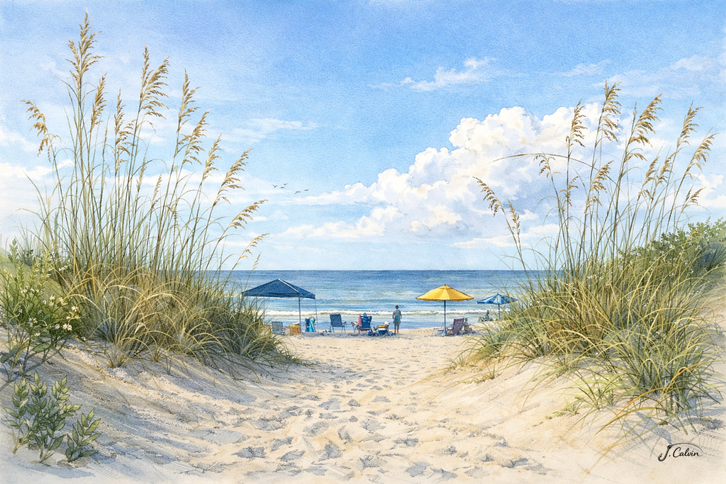 6 Carolina Beaches Note Cards